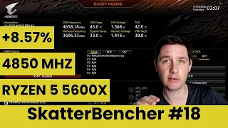 Ryzen 5 5600X Overclocked to 4650 MHz With GIGABYTE AORUS B550 | SkatterBencher #18