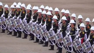 The Massed Bands of HM Royal Marines beating retreat 2014