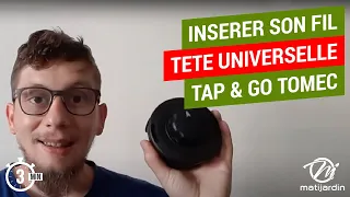 Comment insérer un fil dans une tête de débroussailleuse universelle 2 fils Tap & Go Tecomec.