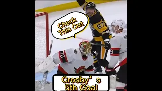 Sidney Crosby Scores his 5th Goal. NHL Senators vs Penguins Highlights. Send Win 5-2 #shorts