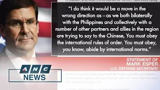 US defense chief says PH decision to scrap VFA a 'move in the wrong direction' | The World Tonight