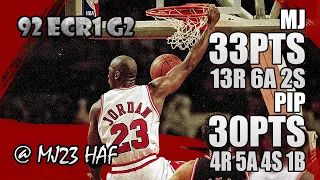 Michael Jordan & Scottie Pippen Highlights vs Heat (1992 ECR1 Game 2) -  63pts Total! Domination!