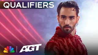 Herwan Legaillard SHOCKS the audience with sword swallowing and aerial! | Qualifiers | AGT 2023