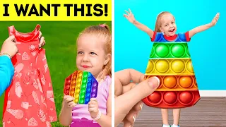POP IT CLOTHES FOR KIDS | Clever Parenting Hacks And Funny DIY Ideas For The Whole Family