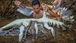 Unbelievable! Baby Crocodile in Stomach & Cooking Super Delicious