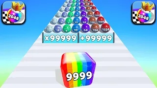 Top Video Tiktok Gameplay Satisfying Mobile Game Max Levels: Jelly Run 2048, Ball Run 2048, AZ Run