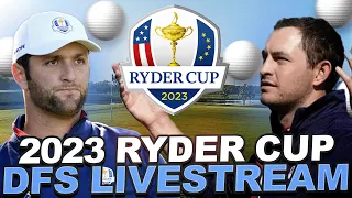 DFS Stream 2023 Ryder Cup : Draftkings GPP Pool, Ownership, Prize Picks + Live Chat with Gsluke DFS