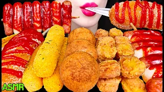 MOST POPULAR CRUNCHY FOODS *MOZZARELLA CHEESE BALLS, CORN DOG, CHEESE STICKS 치즈볼 먹방 EATING SOUNDS