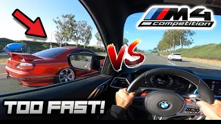 BMW G82 M4 TRYS KEEPING UP WITH A BIG TURBO S15!!!