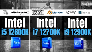 Wielki TEST Intel Core i5 12600K vs i7 12700K vs i9 12900K - RTX 3080 gaming, vray, Blender, wideo