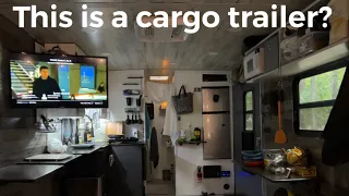 Cargo Trailer Toy Hauler Conversion Timelapse and Tour