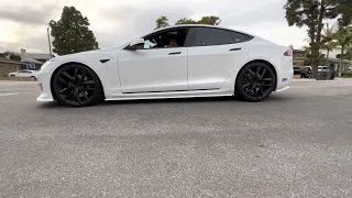 Tesla Model S lowering Front and back. N2ative links