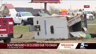 Crash along Interstate 35 in Oklahoma City leaves one person dead
