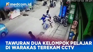 TAWURAN DUA KELOMPOK PELAJAR DI WARAKAS TEREKAM CCTV