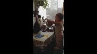 boxing baby and cat funny videos - 2 ( happy end )