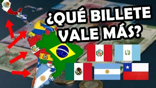 Los BILLETES más Valiosos de Latinoamérica 2023 ¿Cuál vale más? | El Peruvian