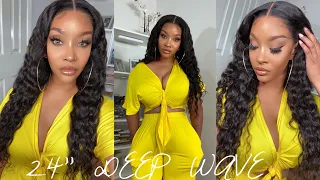 Vacay Vibe 💦 | START TO FINISH WIG INSTALL *very detailed * | 24 inch 13x4 Deep Wave ft.DonmilyHair