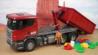 Bruder Специальный самосвал Scania со съёмным контейнером 03522 Toy Scania truck