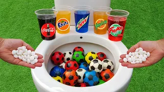 Football VS Cola Zero, Fanta, Mtn Dew, Yedigün, Fruko and Mentos in the toilet