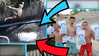 TRAMPOLINE vs ICE! (BAD IDEA!)