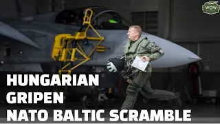 NATO JAS-39 Gripen scrambles to intercept Russian around Baltic.