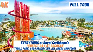 [4K] EVERYTHING at Perfect day at Coco Cay Thrill Park Coco Beach Club All Areas and Food!