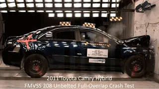 2007-2011 Toyota Camry Hybrid FMVSS 208 Unbelted Full-Overlap Crash Test