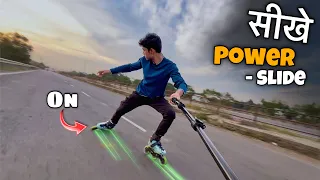 How To Do Power Slide On Inline Skate // Skating Lesson In Hindi