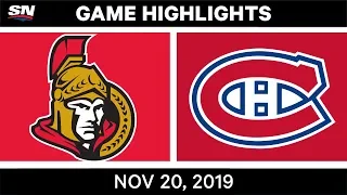 NHL Highlights | Senators vs. Canadiens – Nov. 20, 2019