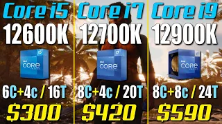 i5-12600K vs. i7-12700K vs. i9-12900K | Gaming Benchmark