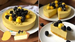 MANGO CHEESECAKE | vegan, no bake, sugar, gluten and oil free