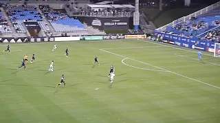 Sebastian Breza of CF Montreal (Impact) stops Sebastián Driussi of Austin FC 6/18/22