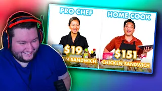 Flats REACTS to $151 vs $19 Fried Chicken Sandwich | Pro Chef & Home Cook Swap Ingredients