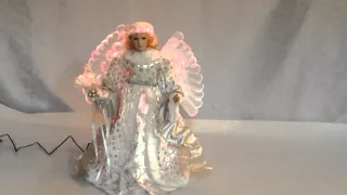 Music Move Fiber Optic Angel Porcelain Doll Xmas Decor Handmade Collect AGFE1817B