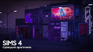 building cyberpunk apartments in the sims 4 | + custom content🛸