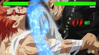 Garou VS Bang With Healthbars | One Punch Man