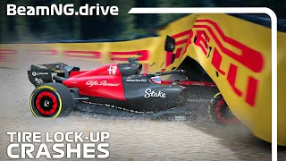 Tire Lock-Up Crashes #1 | BeamNG.drive | F1 MOD