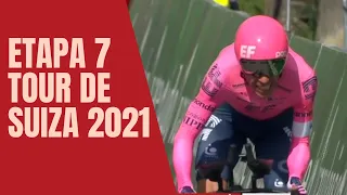 llegada de Richard Carapaz y Uran -Etapa 7 tour de suiza 2021-CRONOESCALADA-stage 7 tour Switzerland