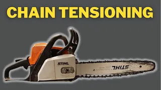 How to Tension a Chainsaw Chain (Stihl MS180) (HIPA Small Engine Parts)