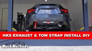 HKS Single Exit Exhaust and Rear Tow Strap Install DIY