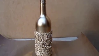 DIY: Garrafa Decorada com arroz - Reciclagem, Artesanato!