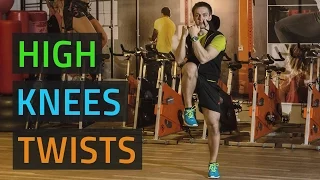 High Knees Twists - Standing Ab Exercise