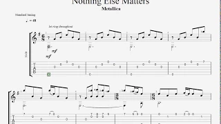 Nothing Else Matters arrangement for guitar tab