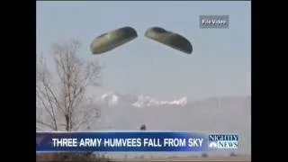 Three Army Humvees Fall from Sky