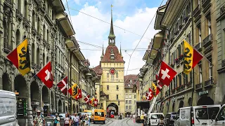 🏛️🏰Exploring Bern, Switzerland's Old City 🌺 Virtual Tour and A Historic Stroll Through Time | 4K