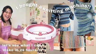 I bought a knitting machine… let’s see what I can make in 24 hours // Sentro knitting machine ❣️🎀