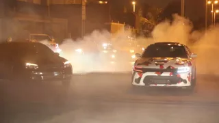 تشارجر اس ار تي هيلكات 2016 VS كابرس درفت في جده CHARGER SRT HELLCAT VS CAPRICE BURNOUT IN JEDDAH