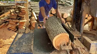 How to split a large piece of wood