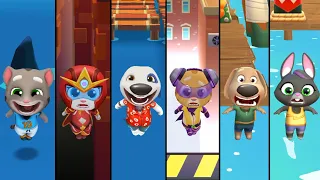 Talking Tom Time Rush Vs Gold Run Vs Hero Dash Funny Fails - Tom,Angela,Hank,Ginger,Ben,Becca