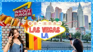 LA & 라스베가스 첫 날의 기록 🌴🎰 | 지우의 미국 출장 브이로그 1편 😎✈️🇺🇸 (JPN/ENG)